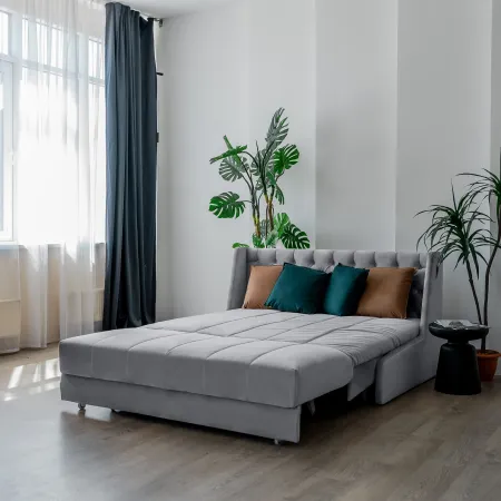 РИЧМОНД Складная кровать светло-серая, 145