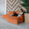 ПОРТЛЕНД Диван прямой с банкеткой терракотовый