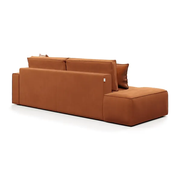 КОРСО Диван угловой с банкеткой, терракотовый