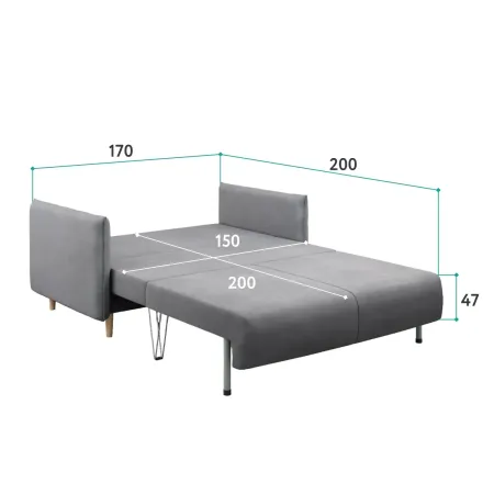 ЛУЧШИЙ ДРУГ 150 Диван прямой серый