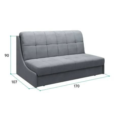 ТОКИО Диван прямой светло-серый, 160 ППУ