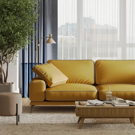 Солнечное побережье Диван угловой, медово-желтый