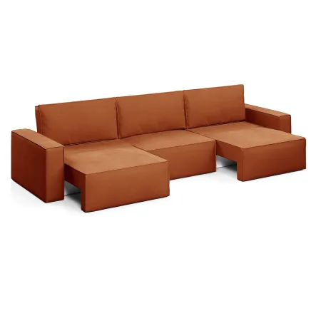 КОРСО XL Диван тканевый прямой терракотовый