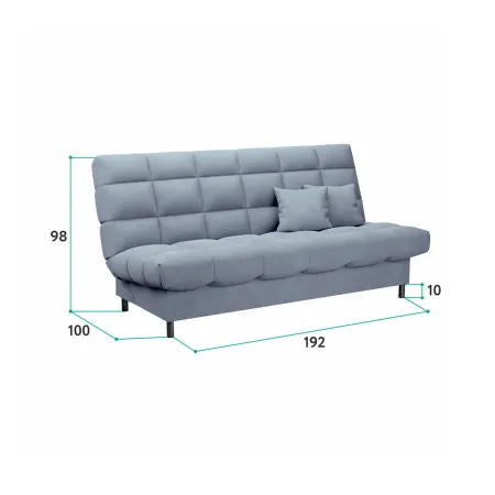 ЮТА Диван прямой горчичный ППУ, с черными ножками