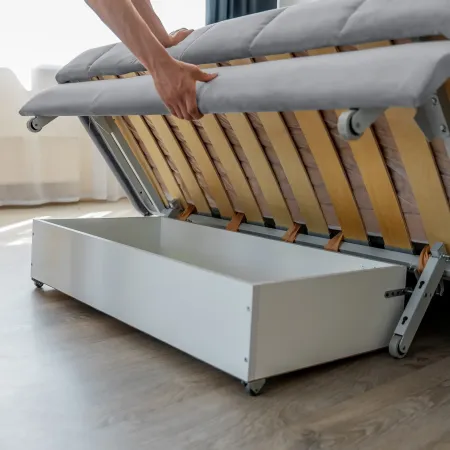 РИЧМОНД Складная кровать светло-серая, 145