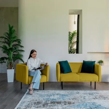 РИО Кресло тканевое горчичное