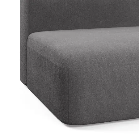 НОВЫЕ ЭМОЦИИ Диван прямой, серый, банкетка справа