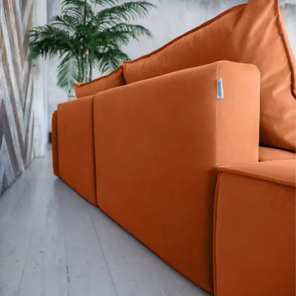 ПОРТЛЕНД Диван прямой с банкеткой терракотовый