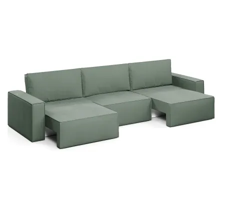 КОРСО XL Диван тканевый прямой темно-зеленый