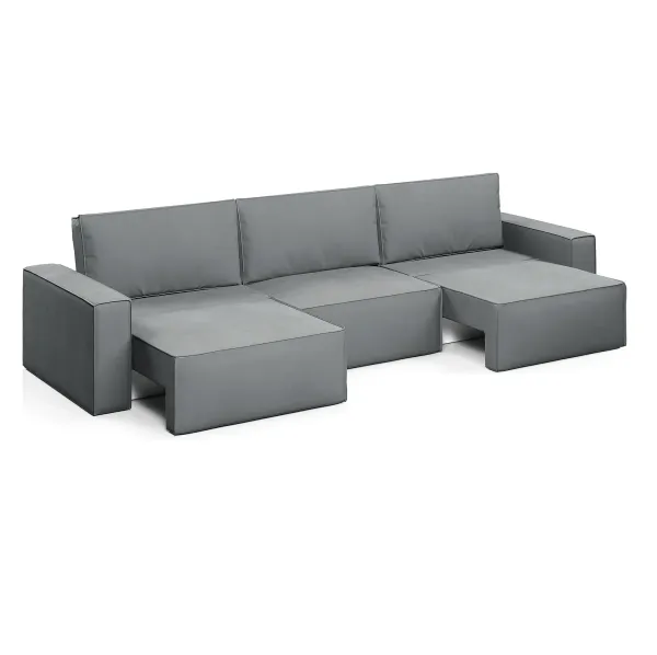 КОРСО XL Диван тканевый прямой серый